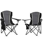 HIGH POINT SPORTS Oversized Camping Folding Chair, Heavy Duty Outdoor Chair with Armrest, Portabl...