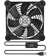 Qirssyn 120mm USB Fan with Speed Controller Cooling for Tablet TV Receiver Router DVR Playstation...