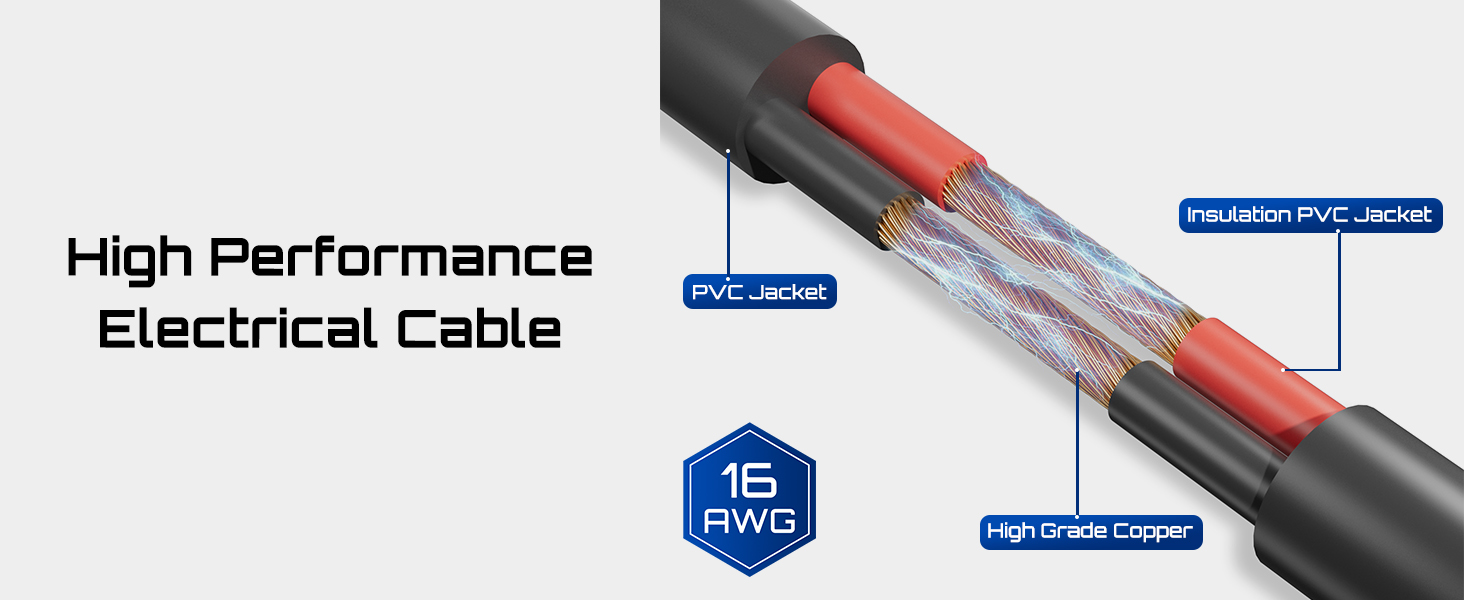 Starlink Mini Cable 16.4FT, 16AWG Replacement Starlink DC Power