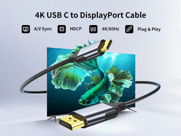 USB C to DisplayPort Cable thunderbolt 3 4 compatible