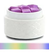 7-Color Changing Wax Melt Warmer, Modern Ripple Design 3-in-1 Electric Candle Warmer with Large M...