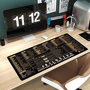 Excel Cheat Sheet Desk Pad, Mousepad, Mouse pad Large and Universal Portable Plastic Cell Phone