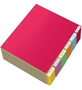 HABGP 96Pcs/16 Set 6 Tab Dividers for 3 Ring Binder, 96 Pcs Colorful Binder Dividers with Tabs, 3...