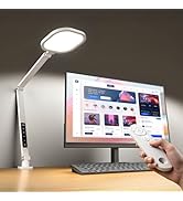 LitONES Led Desk Lamp with Clamp, 2000LM Dimmable Home Office Desktop Light, 3000k-6500k Adjustab...