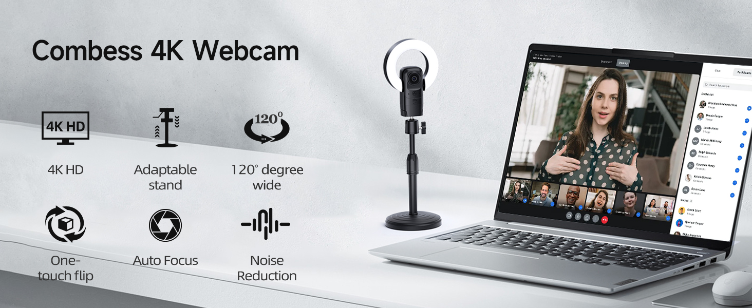4K Webcam with Light
