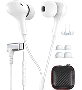 USB C Headphones for Samsung S26 Ultra S25 FE A16 A17,Right Angle Magnetic Wired Earbuds with Mic...
