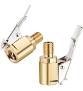 2pcs Tire Air Chuck with Clip Adapter, Brass Tire Inflation Hose Adapter with Locking Tire Nozzle...
