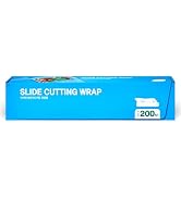 [EZ'n] Slide Cutting Plastic Food Wrap - BPA-Free, Stretch Cling Film Dispenser with Built-In Saf...