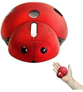 elec Space Mini Small Wireless Mouse for Kids, Cute Animal Ladybug Shape 3000DPI Portable Mobile ...