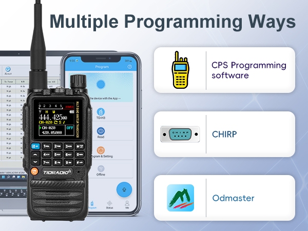 TD-H3 multiple programming ways including CPS, CHIRP and APP programming