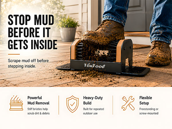 tontool boot brush scraper outdoor