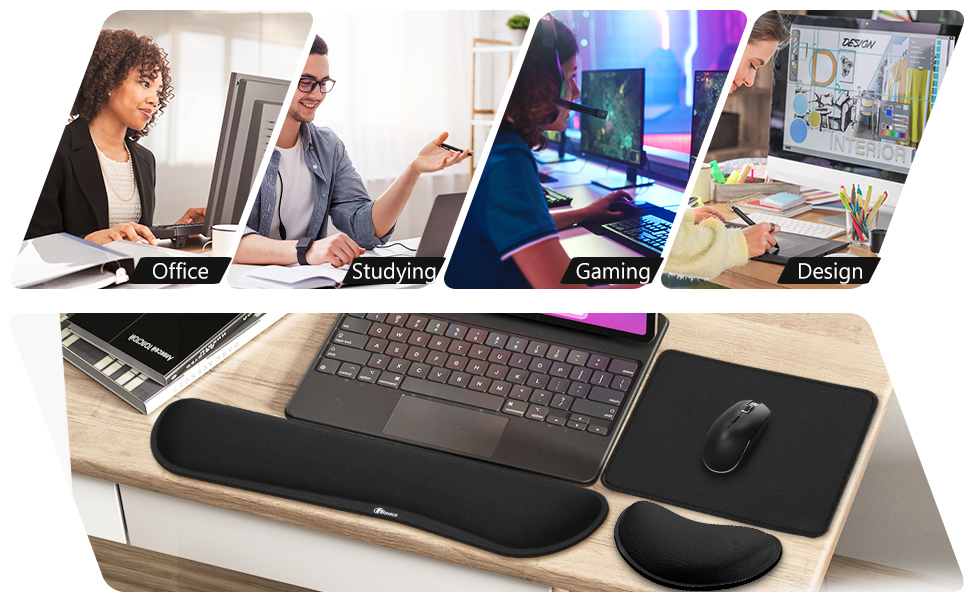 keyboard wrist support+mouse pad with wrist pad for working ,studying