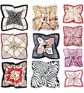 COOLANS 10 PCS Mixed Set Scarf 20 inch x 20 inch,Fashion Square Satin Neck Scarf Head scarf for W...