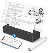 POOOLITECH Inkless Wireless Printer for Home Offices &amp; Travel, Supports 8" &amp; 4" Thermal Paper Rol...