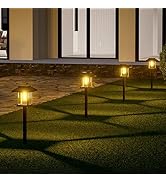 Albelt Solar Pathyway Lights Outdoor, 8 Pack Waterproof Solar Garden Lights with Auto On/Off, Lan...