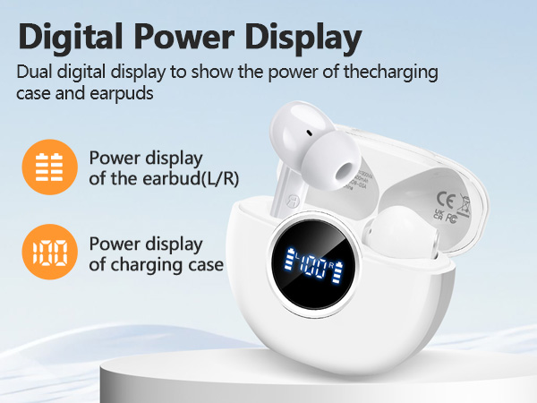 Wireless Earbuds 2025 NEW Bluetooth 5.4 Headphones Bass 3D Stereo, In-Ear Earphones with 4 ENC