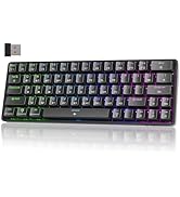 TMKB T63 Gaming Keyboard, 60% Wireless Mechanical Keyboard with Bluetooth/2.4G/Type-C, Compact 63...