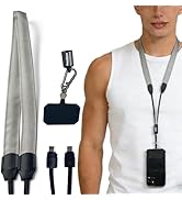 PassZone Phone Lanyard with Built-in USB-C Fast Charging Cable,Travel Phone Neck Lanyard,Anti The...