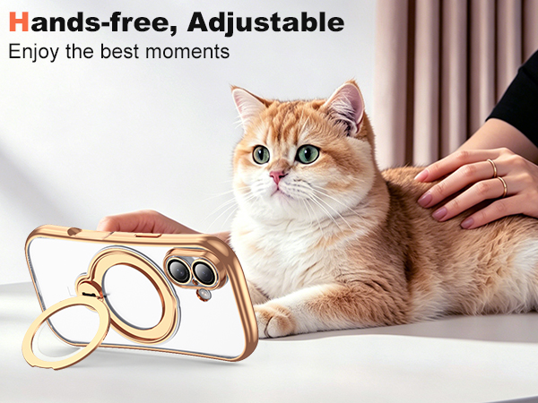 Clear Phone Case with 360° Rotatable Magnetic Stand