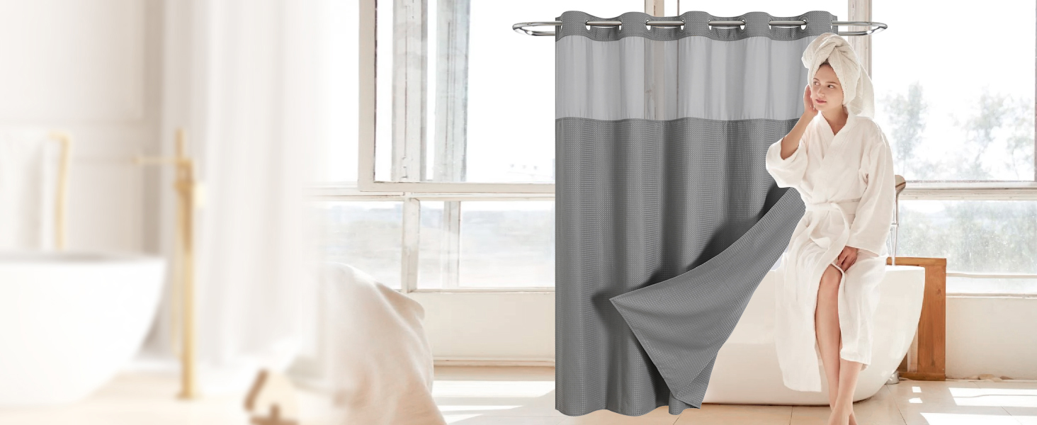 shower curtain hookless shower curtain