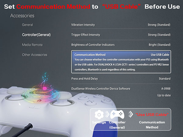 wired controller for PS-5