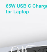 65W USB C Recessed Power Strip