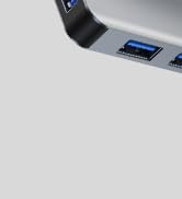 HKCMEMORY 5-in-1 USB A Hub Splitter Adapter, with USB 3.0, USB 2.0 Ports and Type-C Power Deliver...