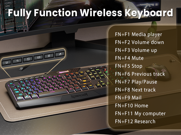 Wireless Gaming Keyboard and Mouse