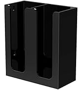 Richboom Acrylic Coffee Cup and Lid Storage Organizer Holder, 2 Compartments, Black