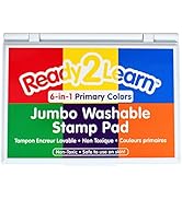 READY 2 LEARN Jumbo Washable Stamp Pad - 6 -in-1 - Non-Toxic - Fade Resistant - Perfect for Scrap...