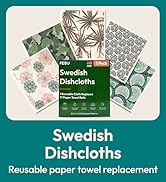 FEBU Swedish Dishcloths for Kitchen. 5 Pack, Reusable Paper Towels Washable