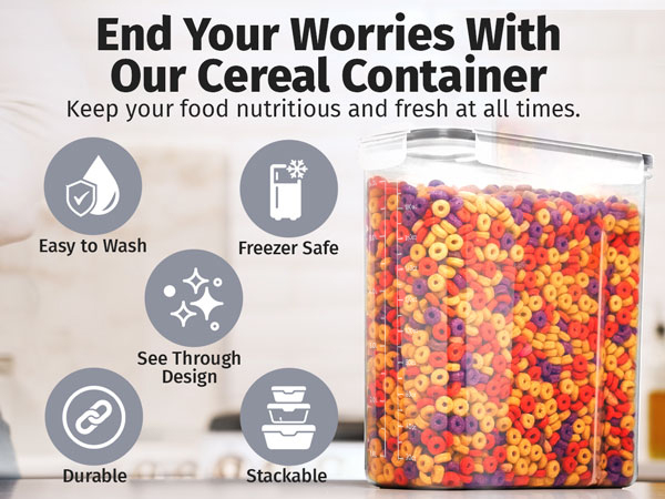 cereal containers storage dispenser, large cereal storage containers with lids airtight food Storage