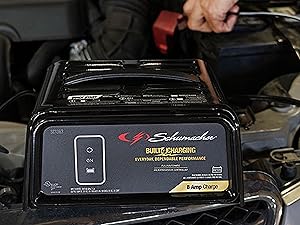 3-in-1 Car battery charger features battery charger, battery maintainer, and desulfator.