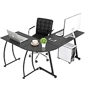 SUPER DEAL L-Shaped Corner Desk Computer Gaming Desk - Modern Home PC Table Office Writing Workst...