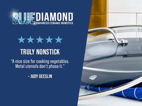 BlueDiamond, Ceramic Nonstick, PFAS-Free, Non-Toxic, Cookware, Frypans, Classic