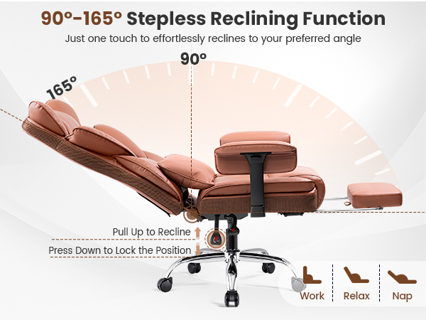 Executive Chair with High Back Footrest, Ergonomic Wide Padded Seat Computer Gaming