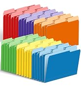 36 Pack Two-Tone Color File Folders, Bulk1/3-Cut Tabs Letter Size Files Folders with 6 Assorted C...