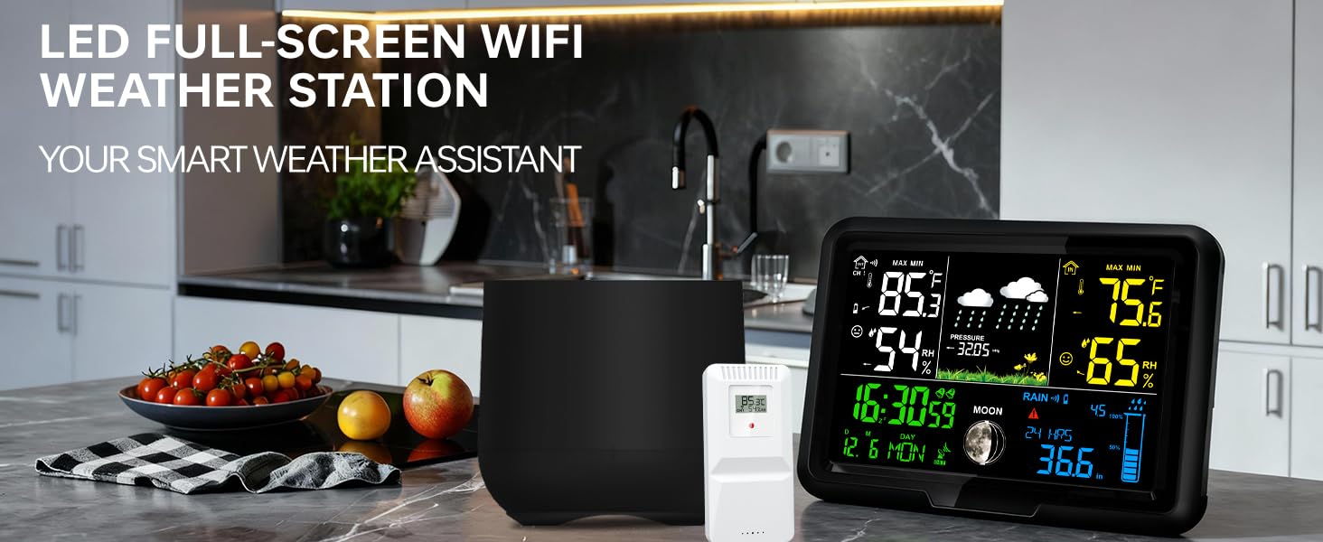 Digital Wireless Rain Gauge Outdoor,