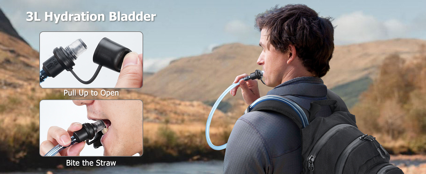 hiking backpack with 3l hydration bladder