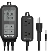REPTITRIP Reptile Thermostat, Light Timer for Temperature and Lighting Control, Day-Night Timer T...