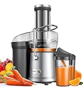 GDOR 1200W Juicer, 3.2" Wide Chute, Titanium-Enhanced Blade, Heavy-Duty Copper Motor, Dual Speed ...