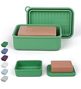 AIDIMMING Extra Large Enhanced Leak Proof Shampoo and Conditioner Bar Travel Case with Draining L...