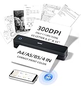 iDPRT Portable-Printer Wireless for Travel,300DPI Inkless Thermal Small Printers for Home Use,Off...