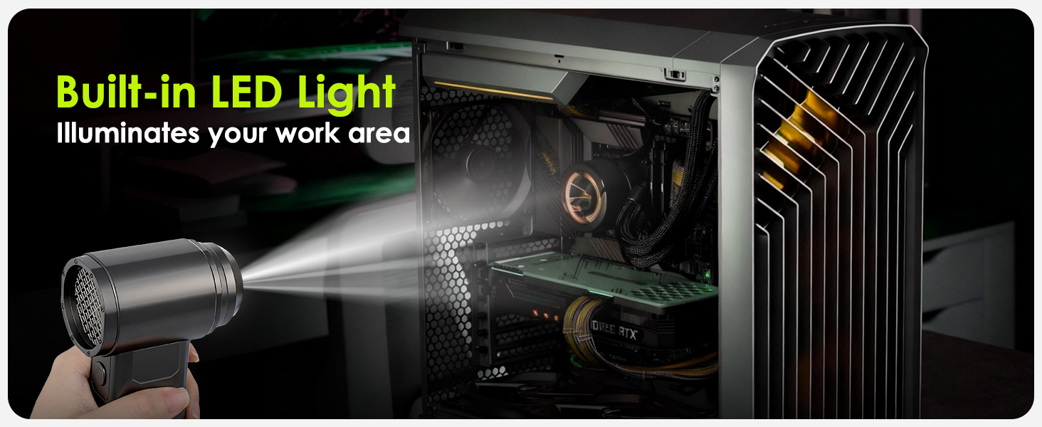 air blower Cleaning dashboard vents, air filters, and hard-to-reach crevices in the interior