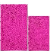 AINAHYVA Bathroom Rugs Chenille Bath mat 2 Piece Set, Super Absorbent, PVC Non Slip Backing, Bath...