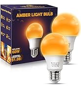 DALUXshop Amber Sleep Light Bulbs, Blue Light Blocking, A19 9W(60 Watt Equivalent) Dim Light Bulb...