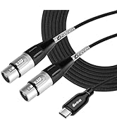Devinal Female XLR to USB C Recording Cable, Dual XLR Female to USB Type C Microphone Input Cable...