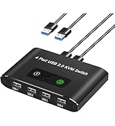 USB Switch, USB Switcher 2 Computers, USB 2.0 Switch Sharing 4 USB Devices KVM Switcher Box for P...