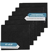 6-Piece Litter Box Filters for Hooded Cat Litter Box – Activated Charcoal Filters Eliminate up to...