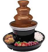 3 Tier Mini Chocolate Fountain, 120V Electric Stainless Steel Party Fountain with 6PCS Forks and ...